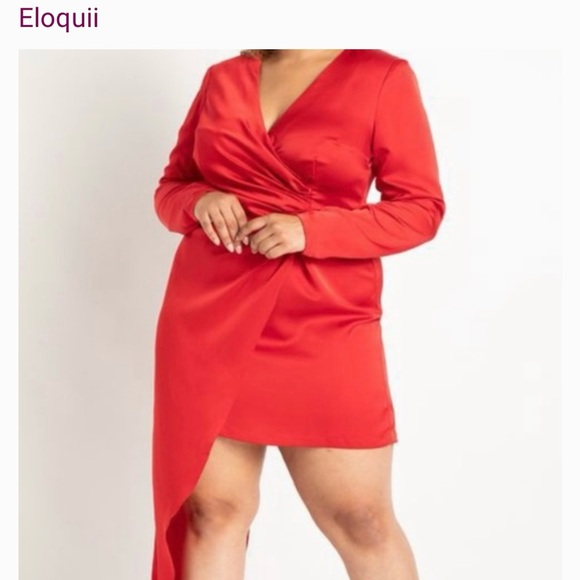 Eloquii draped satin dress- Size 18 - Picture 2 of 7
